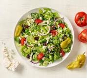 How many calories in a large Greek salad with dressing from Panera?