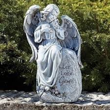 12 Gray Seated Let Love Grow Angel Garden Statue 34168706 Angel Garden Gray Grow Love Seated Statu Angel Garden Statues Garden Statues Garden Angels