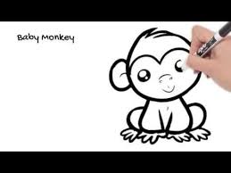 How To Draw Baby Monkey For Kids Within 1 Minute Part 56 Baby Drawing Monkey Drawing Mom Art