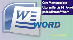 2.1 contoh cover makalah ( . Cara Memunculkan Ukuran Kertas F4 Folio Pada Microsoft Word