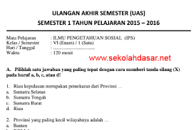 Soal Us Ips Sd Kelas 6 2019 Ilmusosial Id