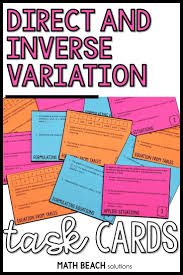 Direct And Inverse Variation Task Cards Activity In 2020 Algebra Worksheets Algebra Activities Word Problems