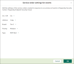 Service Orders For Events That Occur In Kaspersky Security Center