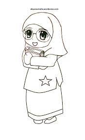 Seperti sikap saling tolong menolong menghormati orang tua. Mewarnai Gambar Kartun Anak Muslimah 23 Alqur Anmulia