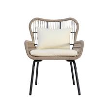 Noble House Joshua Brown Stationary Metal Outdoor Lounge Chair With Beige Cushions 2 Pack 54376 The Home Depot Lounge Chair Outdoor Beige Cushions Patio Chairs