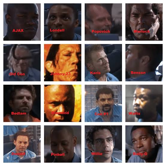 After several viewings of Con Air that involved strategic pausing and  staring way too closely at the TV, I came up with two Con Air seating  charts. The first is for the
