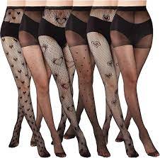 Eurzom 6 Pairs Heart Fishnet Tights Polka Dot Stockings High Waist Pantyhose  Set Soft Fishnet Leggings with Designs for Women (Black) at Amazon Women's  Clothing store