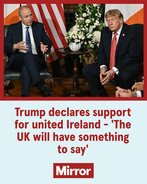 The US President is visiting Ireland for two days, and has said he would  "love to see" the unification of the Republic of Ireland with Northern  Ireland.