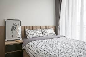 ห องนอนตกแต งโทนส เทา สไตล modernnatural theline พหลฯ ประด พ ทธ ผ าม าน สไตล