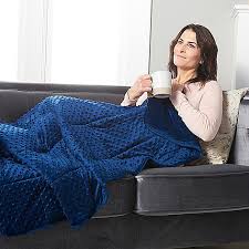 The baloo weighted blanket offers a cocoon of breathable, cotton serenity. Serenity Textured Plush Oversized 15 Lb Calming Weighted Blanket Shophq