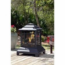 Black grill grate for fun outdoor cooking. Outdoor Heating Rectangle Pagoda Patio Fireplace Fire Pits Outdoor Fireplaces