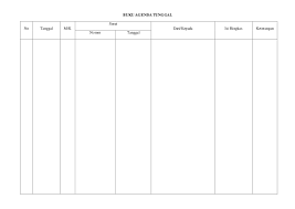 Buku agenda kelas merupakan bukti fisik untuk laporan kepada kepala sekolah yang telah melakukan kegiatan program sekolah sesuai dengan agenda guna memberikan kemudahan untuk membuat buku agenda kelas, kami memberikan satu contoh buku agenda kelas yang dapat di gunakan. Format Buku Agenda