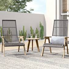 Largent 3 Piece Teak Seating Group With Images Teak Patio Furniture Patio Furniture Sets Patio Furnishings
