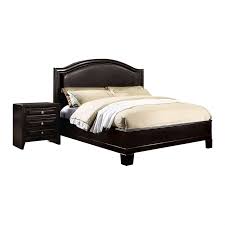 The select hardwood veneer is bathed in a medium warm finish that flows smoothly over the arched bed and straight line frame details to create a warm inviting atmosphere perfect for any. Foa Turner 2pc Espresso Wood Bedroom Set Queen Nightstand Idf 7058q 2pc