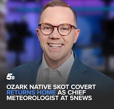 Please join us in welcoming 5NEWS Chief Meteorologist, Skot Covert! This is  a return home for Skot Covert, whose passion for weather began while  watching 5NEWS as a kid growing up in