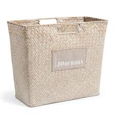 Porte Journaux En Fibre Vegetale Blanc Porte Journal Deco Bord De Mer Maison Du Monde