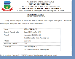 Bisa juga mencontoh pada gambar berikut ini. Contoh Surat Izin Belajar Untuk Kuliah Contoh Surat