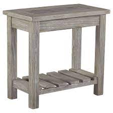 Veldar Chair Side End Table Whitewash Signature Design By Ashley Medium Off White Chair Side Table Coffee Table With Chairs Whitewashed Chairs