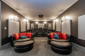 • home theater columns • home theater drapes • home theater signs • acoustic panels • floor pillows, throw the right mount for a ceiling mount projector is essential for any home theater. Media Room Tiered Theater Seating And Luxurious Chairspure Audio Pure Audio