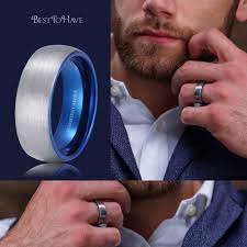 Find out here with complete info about the properties of tungsten carbide wedding rings, pros and cons, valuable shopping tips and more! Mens Brushed Tungsten Carbide Blue Iron Engagement Ring Wedding Band