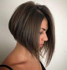 Sharp Angled Brown Bob Line Bob Haircut A Line Haircut Angled Bob Haircuts