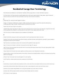 Interior and exterior doors are framed basically the same way, but interior doors are. Raynor S Glossary Of Residential Garage Door Terminology