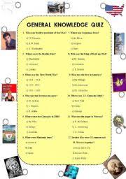 Taking a general knowledge quiz? English Exercises General Knowledge Quiz