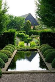 Gardentherapy Wollerton Old Hall Garden Shropshire The Rill With Box Bal Water Features In The Garden Beautiful Gardens Pond Design