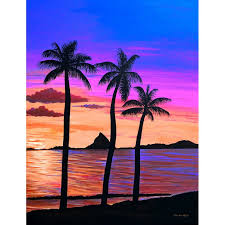 The correct colors aren't the only thing needed for a good sky. Bay Isle Home Hawaiian Sunset Acrylic Painting Print On Canvas Wayfair