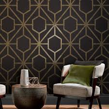My selection of black and gold bedroom ideas includes bedroom furniture, tom dixon pendant light shades, barbara hulanicki wallpaper, roberto cavalli duvet set. Rinku Black Gold Wallpaper Grahambrownrow