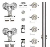 Stainless Glide 96 in. Stainless Steel Top Mount Dual Wheel Sliding Door  Hardware Kit for Wood Doors NT140002W96SS