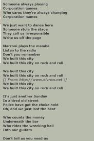 Jefferson Starship We Built This City Second Half Just Lyrics Great Song Lyrics Song Lyrics