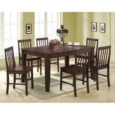 Walker Edison Abigail Espresso 7 Piece Dining Set With Dining Table Lowes Com Solid Wood Dining Set Dining Room Sets Dining Table In Kitchen