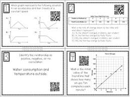 Determine if the following scatter plot shows positive correlation, negative correlation, or no correlation. Scatter Plots And Line Of Best Fit Task Cards With Qr Codes Tpt
