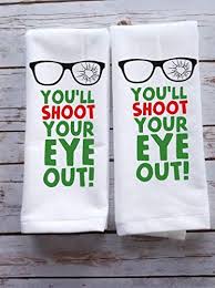 Funny Holiday Kitchen Towels Christmas Story Gift Set Shoot Eye Out Bundle Holiday Kitchen Towel Christmas Towels A Christmas Story