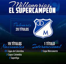 Atletico nacional won 19 direct matches.millonarios won 9 matches.14 matches ended in a draw.on average in direct matches both teams scored a 2.12 goals per match. Superliga Millonarios Campeon Supercampeon Millonarios Llego A 20 Titulos Media Caracol Radio