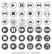 Music Player Icons Vector Set Button Play Pause Sound Stop Disc Dvd Fast Next Vector Music Players Icon