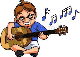 Kid Playing Guitar Cartoon Clipart Vector Friendlystock Guitar Boy Cartoon Clip Art Kids Playing