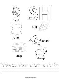 Click one of the words below to view definition. Words That Start With Sh Worksheet Twisty Noodle