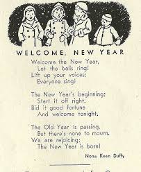 Welcome New Year Vintage Happy New Year New Year Poem Childrens Poems