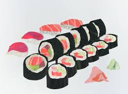Sushi Art Magazine Collage Acrylic Painting On Paper Sushi Art
