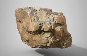 Blocky Cliff 3d Model Low Poly Max Obj 3ds Fbx Stl Mtl 4 Rock And Pebbles Rock Sculpture 3d Model