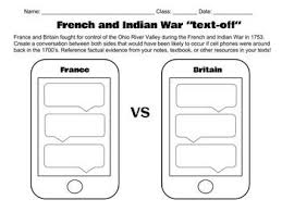 French Amp Indian War Text Off Activity Activities War Text