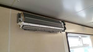 5kw Wall Mounted Ac Unit Being Installed Wall Mount Ac Unit Ac Units Installation