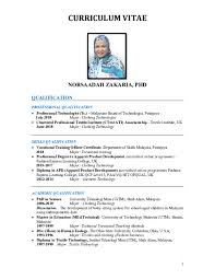 Conceptual design to a realized technology and covers from technicians (with skm/diploma level) up to technologists (bachelor's degree. Pdf Curriculum Vitae Norsaadah Zakaria Academia Edu