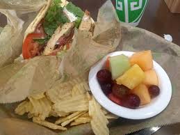 Chicken Gyro With Chips And Fresh Fruit Picture Of Taziki S Mediterranean Cafe Raleigh Tripadvisor