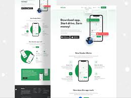Payment app landing page ui design. Ride Sharing Mobile App Landing Page On Behance