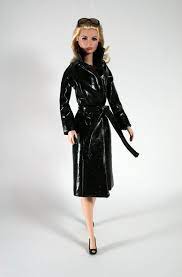Black Faux Leather Coat For Barbie Etsy Faux Leather Coat Barbie Wardrobe Fashion