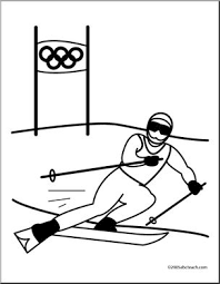 Free printable skiing coloring pages. Coloring Page Alpine Skiing Winter Olympic Event Olympics Sports Skiing Abcteach
