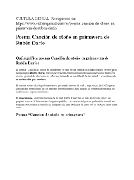 ¿quién es en este poema? Analisis De Poemas Del Modernismo De Dario Poesia Metro Poesia